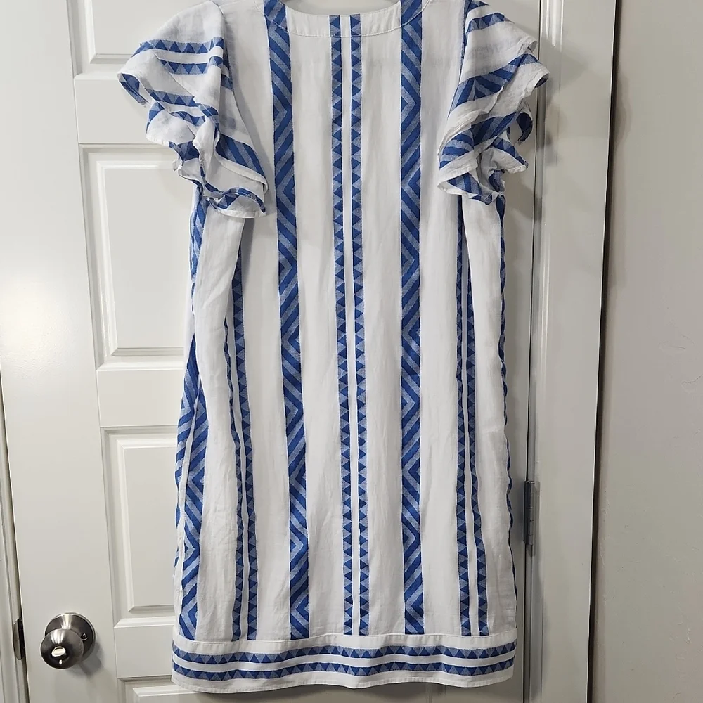 Vineyard Vines Blue and White Striped Jaquard Tunic -Small - Picture 7 of 11